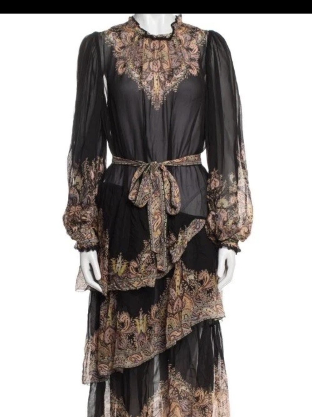 Zimmermann Black Silk Tier Dress-NWT